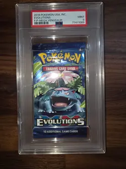 2016 Pokemon XY Evolutions Mega Venusaur Art PSA 9 Graded Pack - Image 1