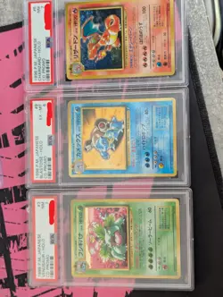 Pokemon 1998 CD Promos, PSA 7 Charizard, PSA 7 Venusaur, PSA 6 Blastoise - Image 1