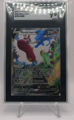 SGC 9 MINT Medicham V 186/203 Full Alt Alternate Art Evolving Skies Pokemon TCG - Image 2