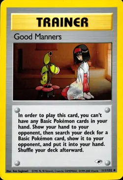 GOOD MANNERS 111/132 UNCOMMON GYM HEROES POKEMON UNLIMITED NM - Image 1