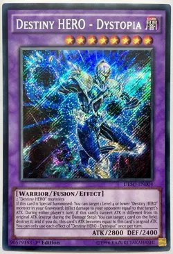 DESO-EN004 Destiny HERO - Dystopia - Secret Rare 1st Edition Lightly Played - Image 1