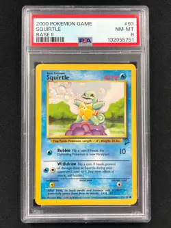 Pokemon 2000 Squirtle 93/130 PSA 8 - Image 1