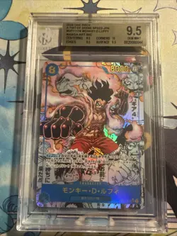 Monkey D Luffy OP11 Manga Japanese Beckett 9.5 + One Piece Snake Man - Image 1