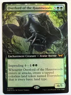 MTG Duskmourn, House of Horror, Overlord of the Hauntwoods, Borderless Foil - Image 1