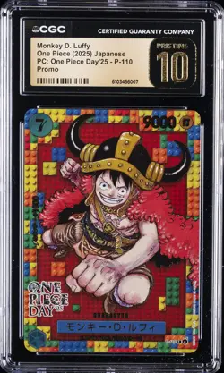 2025 ONE PIECE JPN PC: ONE PIECE DAY'25 PROMO MONKEY D. LUFFY CGC 10 PRISTINE - Image 1