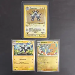 Pokemon TCG Magneton Lot 3 cards including base set 2 holo - Image 1