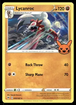 Pokemon Trick or Trade Lycanroc 95/185 TCG Trading card - Image 1