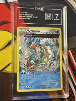 Gyarados 🌀 SWIRL 🌀 Cosmos Holo Rare Card Ancient Origins XY 21/98 TAG 7 PSA - Image 4