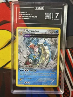 Gyarados 🌀 SWIRL 🌀 Cosmos Holo Rare Card Ancient Origins XY 21/98 TAG 7 PSA - Image 5