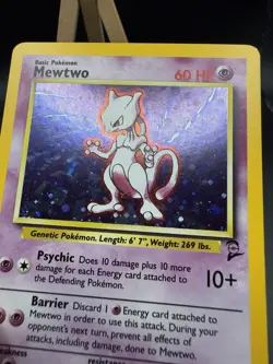 Pokemon TCG Base Set 2 Mewtwo Holo Rare Card 10/130 LP Condition - Image 2