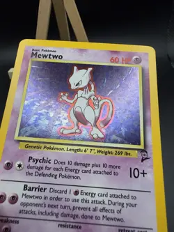 Pokemon TCG Base Set 2 Mewtwo Holo Rare Card 10/130 LP Condition - Image 3