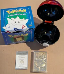 Pokemon Togepi 23k Gold Plated Trading Card Pokeball Burger King Read Descriptio - Image 1