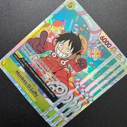 4x Monkey.D.Luffy OP07-109 Holo Foil - One Piece TCG Card Game Playset NM - Image 2