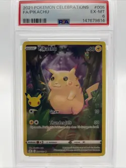 Pokemon TCG Pikachu Celebrations Full Art Card #005 2021 PSA 6 Ex-mt - Image 1
