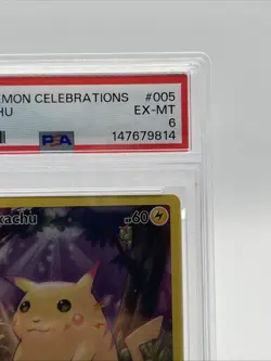 Pokemon TCG Pikachu Celebrations Full Art Card #005 2021 PSA 6 Ex-mt - Image 3