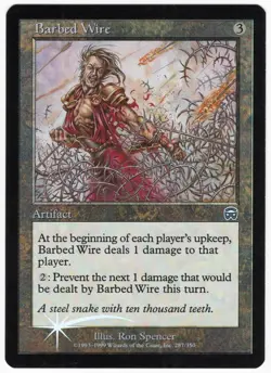 Barbed Wire 1999 Mercadian Masques FOIL Colorless Uncommon Artifact MTG NM AZ1 - Image 1