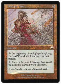 Barbed Wire 1999 Mercadian Masques FOIL Colorless Uncommon Artifact MTG NM AZ3 - Image 1