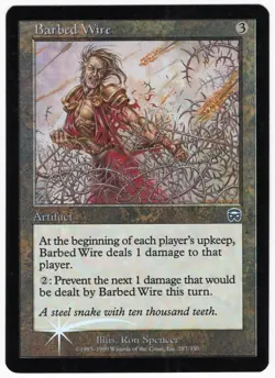 Barbed Wire 1999 Mercadian Masques FOIL Colorless Uncommon Artifact MTG NM AZ2 - Image 1