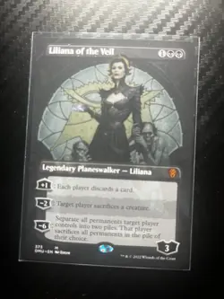 MTG 1x BORDERLESS Liliana of the Veil 373 Dominaria United Magic Gathering x1 NM - Image 1