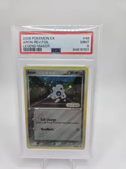 2006 Pokemon Ex Legend Maker #48/92 Aron-Reverse Foil PSA 9 - Image 2