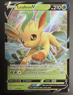 Pokemon Leafeon V 013/159 Holo Ultra Rare SWSH Crown Zenith Card TCG NM/M - Image 1