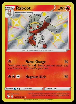 Pokemon Card Shining Fates Shiny Vault Raboot SV016/SV122 Rare - Image 1