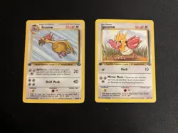 1999 Pokemon Fearow 36/64 + Spearow 62/64 1st Edition Jungle WOTC Lot 2 MP - Image 1