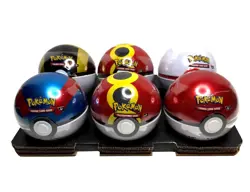 6 x Pokemon TCG Pokeball Tins - 18 Booster Packs Factory Sealed Costco - Image 1