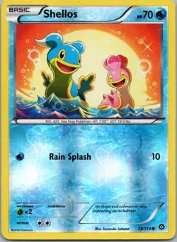 Pokemon TCG Shellos 28/114 Steam Siege Rev Holo MP - Image 1