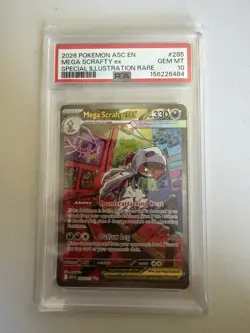 2026 POKEMON ASCENDED HEROES SPECIAL ILLUSTRATION RARE MEGA SCRAFTY EX PSA 10 - Image 1