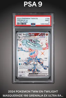 Pokemon TCG Greninja EX Twilight Masquerade Ultra Rare Full Art #198/167 PSA 9 - Image 1