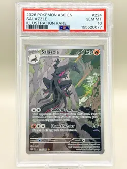 2026 POKEMON ASC EN-ASCENDED HEROES #224 SALAZZLE ILLUSTRATION RARE PSA 10 - Image 1