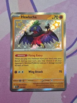 Hawlucha 175/091 Shiny Rare Paldean Fates Pokemon Holo Near Mint - Image 1