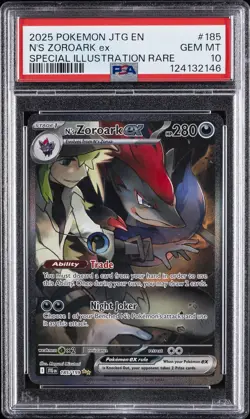2025 POKEMON JTG EN-JOURNEY TOGETHER #185 N'S ZOROARK EX PSA 10 - Image 1