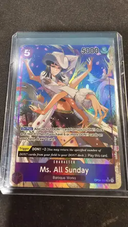 Bandai Ms. All Sunday OP04-064 One Piece CCG Super Rare Holo 5000 ENG - Image 1