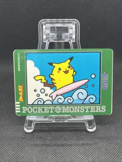 Surfing Pikachu Pokemon Sealdass Sticker 1997 Nintendo Japanese - Image 1