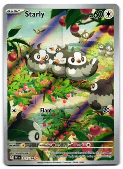 Starly 221/198 - 🌊 Scarlet & Violet Illustration Rare Pokemon TCG 🖤 - LP - Image 1