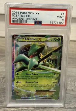 2015 POKEMON XY ANCIENT ORIGINS #7 SCEPTILE EX PSA 9 - Image 1