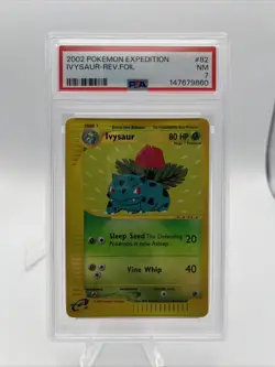 2002 POKEMON EXPEDITION #82 IVYSAUR-REVERSE FOIL PSA 7 E reader collection item - Image 1