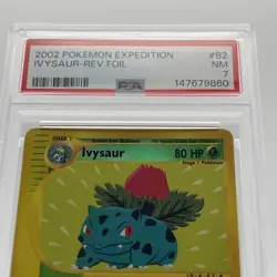 2002 POKEMON EXPEDITION #82 IVYSAUR-REVERSE FOIL PSA 7 E reader collection item - Image 5