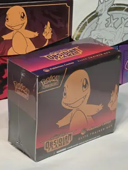 Pokemon Scarlet & Violet Obsidian Flames Elite Trainer Box Pokemon Center Charm… - Image 3