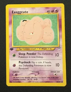 Pokemon TCG Exeggcute 64/105 1st Edition Neo Destiny LP - Image 1