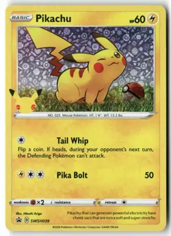 Pikachu SWSH039 Promo Sword & Shield Promo NM - Image 1