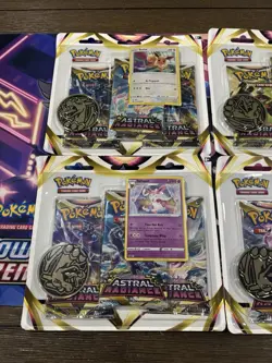 Pokemon 3-Pack Blisters Lot of 4 Eevee Sylveon Astral Radiance Sealed 12 Packs - Image 3