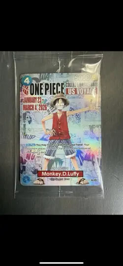 Bandai One Piece Card Game US Voyage Monkey D. Luffy P-055 Holo Promo - Image 1