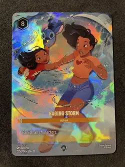 Disney Lorcana TCG Winterspell - Raging Storm - Enchanted 225/204 Alt Art Foil - Image 1