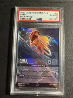 2023 DISNEY LORCANA EN 1-THE FIRST CHAPTER ENCHANTED SIMBA RETURNED KING PSA 10 - Image 1