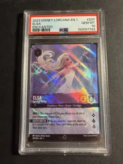 ENCHANTED Elsa Spirit of Winter Disney Lorcana 2023 The First Chapter 207 PSA 10 - Image 1