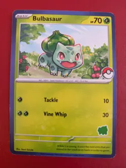 Pokemon Card Bulbasaur My First Battle Bulbasaur Stamp Near Mint Unique! Blue - Image 3