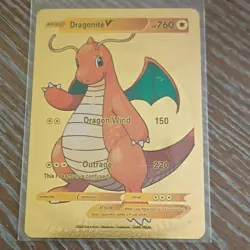 Pokemon Dragonite V Gold Metal Basic 760 HP GAME FREAK Card 760 - Image 1